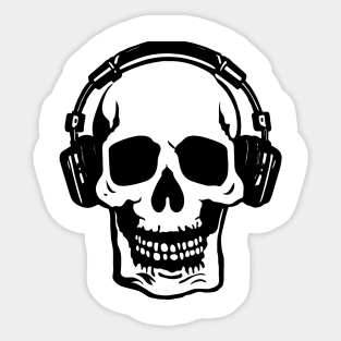 Skull with headphones Sticker